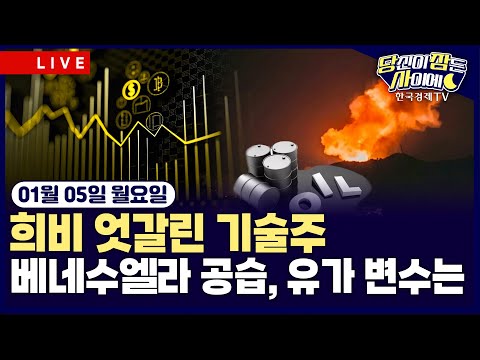 [🔴01/05 #당잠사] 뉴욕증시, 기술주 내 차별화 장세…반도체 강세·소프트웨어 약세 | 미국, 베네수엘라 공습…”유가, 단기 충격 제한적” | #엔비디아 #유가 #비트코인