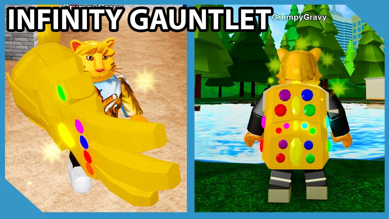 I Got The Infinity Gauntlet And Treasure Bag In Roblox Robbery Simulator - infinity gauntlet rare roblox