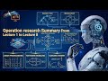 Operation research Summary from Lecture 1 to Lecture 8