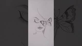 A Butterfly ? Sitting on a girl Face // Recreation of Farjana Drawing academy?//Best Pencil Shading