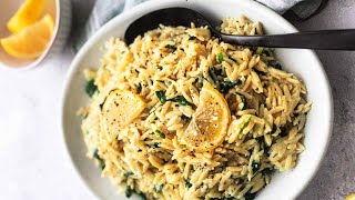 Creamy Parmesan Spinach Orzo