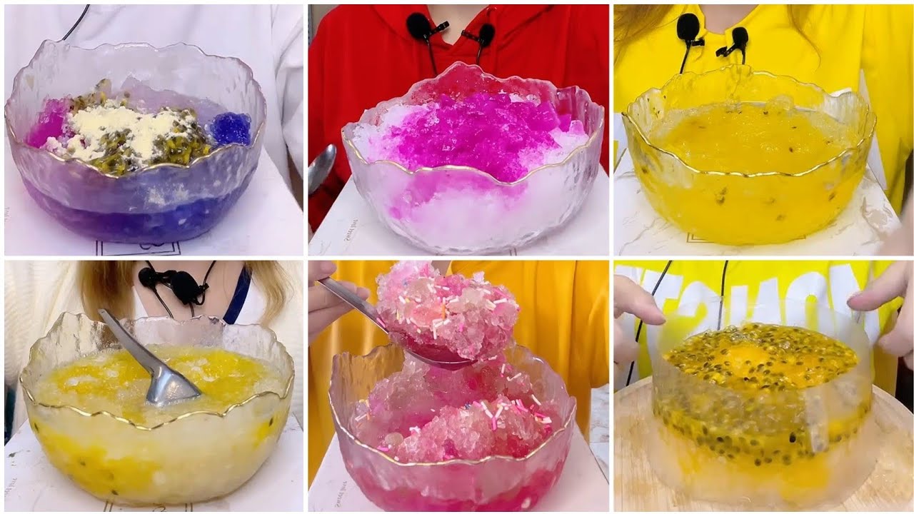 QIAN || WATERY\ SLUSHY ICE ONLY BITES || SATISFYING VIDEOS Ice Shop 🧊