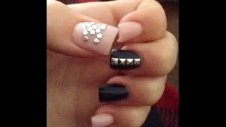 Chanel Designer Acrylic Nails *light pink and black*