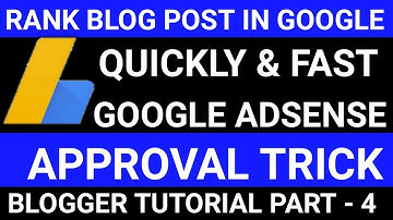 Google Adsense approval trick for blogger🔥Rank blog post in Google🔥Webmaster Tool tutorial Part-4