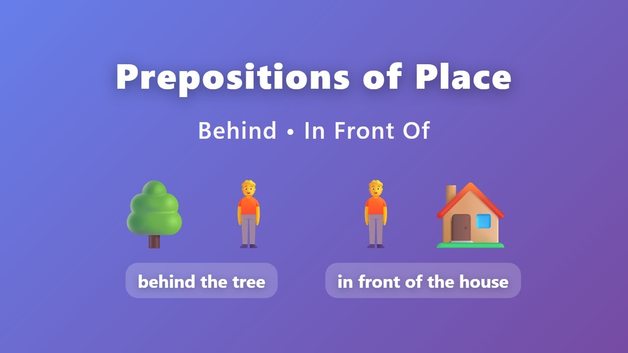 Preposition Infront Behind & In Front Of | Prepositions of Place for Beginners - YouTube