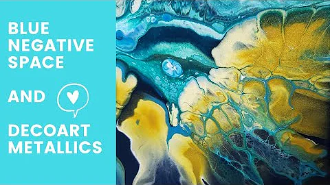 Blue negative space! acrylic pouring, dutch pour, ...