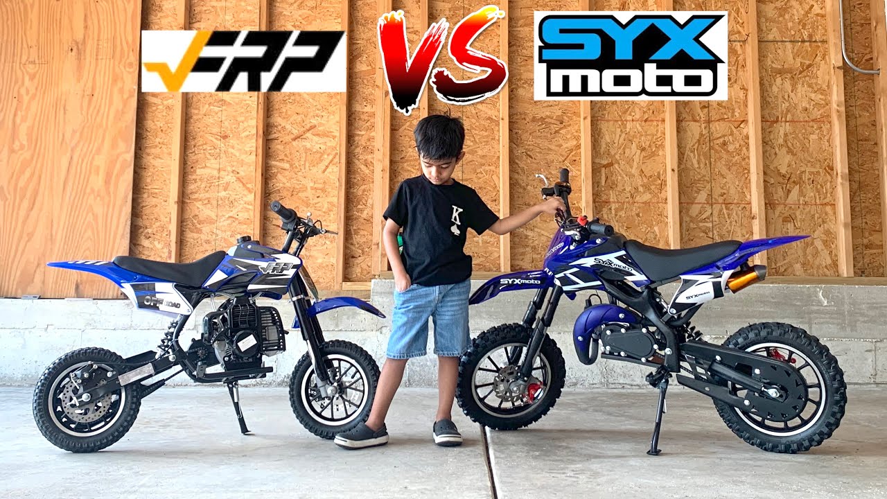 atractivo manejo Aviación Comparing two of the cheapest Dirt Bikes available on Amazon! 50cc SYX Moto  Holeshot vs. FRP DB001 - YouTube