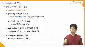 Node.js 프로그래밍 14강 Express 라우팅 | T아카데미
