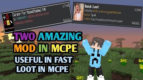 Mouse Cursor Mod and Quick Loot Mod in MCPE. Fast Loot Button In MCPE. #modminecraftpe #modsmcpe