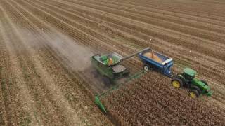 Harvesting Corn, Mathes Farms 2017 John Deere Combine