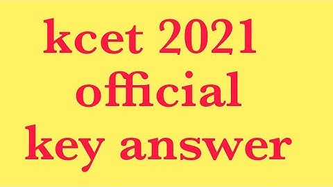Kcet 2021 official key answer