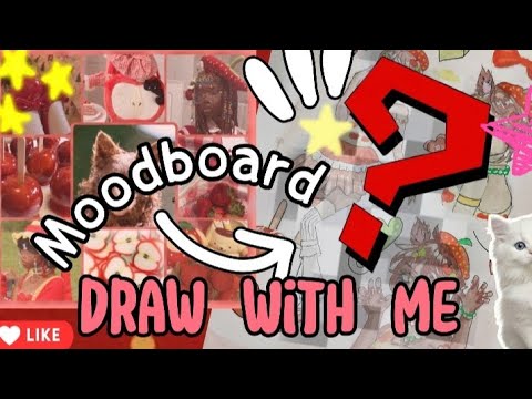 Drawing OC based on moodboard [sketchbook art ideas, chill background music]