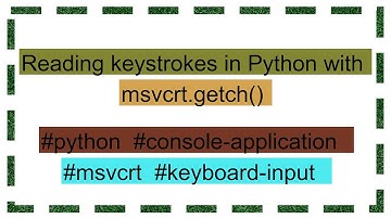 Reading keystrokes in Python with msvcrt.getch()