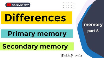 Difference between primary memory and secondary memory? |  primary memory vs secondary memory.