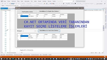 C#.NET -Veri Tabanı Kayıt Seçme Listeleme