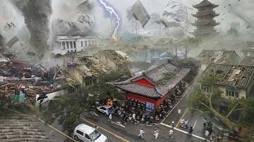 🌊 China Apocalypse Today! Shandong Blasted by Monster Winds, Floods Engulf Homes & Cars.