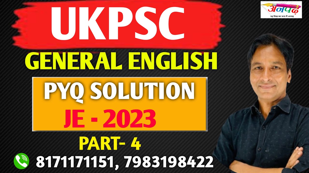 UKPSC General English PYQ Solution – JE Part-4
