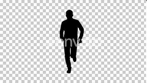 Silhouette Man starting to run in casual clothes, Alpha Channel | Motion Graphics - Envato elements