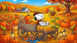 Snoopy's Cozy Autumn Pumpkin Patch 🎃 Soft Lofi Beats for Studying & Working 🌻