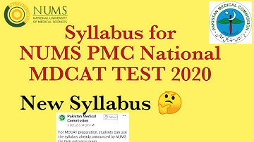 Syllabus for NUMC PMC National MDCAT Test 2020 | NMDCAT Preparation | Guaranteed Success✓