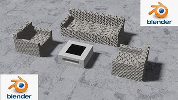 How to make sofa and coffee table in Blender | EASY tutorial