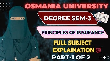 📌POI || FULL SUBJECT EXPLAINATION 💯✅||DEGREE SEM-3 PRINCIPLES OF INSURANCE FULL EXPLAINATION PART-1💯