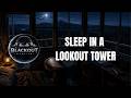 Sleeping in a Remote Fire Lookout Tower | Wind & Tower Creaks (Black Screen 9 Hours)