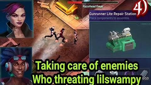 cyberika building weapon repair station and taking care of gang threating swampy