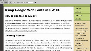 Dreamweaver CC - Google Web Fonts
