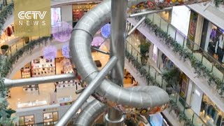 Shanghai mall launches 5-story slide