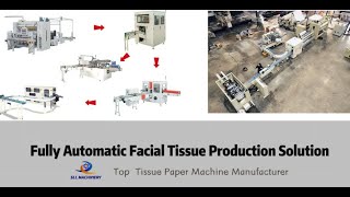 Automatic facial tissue paper V fold  making machine production line cutting  packing machine