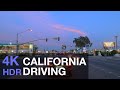 4K HDR Driving in Orange County California USA at Sunset