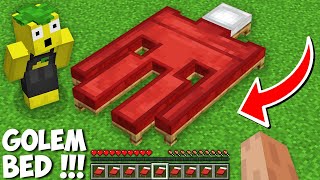 Never SLEEP ON THIS GOLEM BED in Minecraft ! NEW SECRET GOLEM BED !
