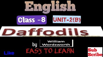 Daffodils By William Wordsworth || Questions And Answers Solve|| English Class 8 Chapter 2 (b)||