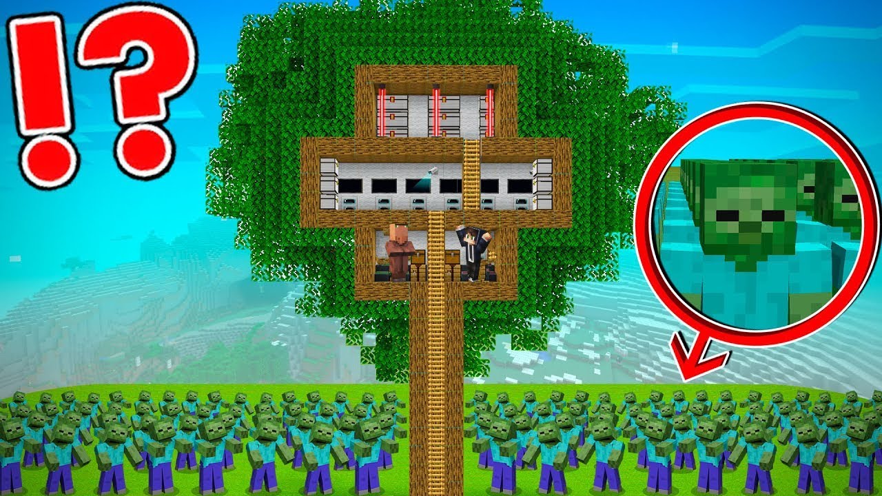 Gradimo Najsigurniju Bazu Unutar Ogromnog Drveta Zbog ZOMBI APOKALIPSE