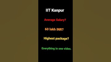 What is the average salary and highest package in placements of IIT Kanpur | Samriddh Saxena #shorts