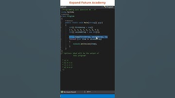 Solution for Programming Quiz Questions - Q77 -  Expand Future Academy #Shorts #CSharp #Dotnet