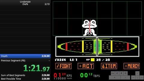 Undertale Hard Mode Die% Speedrun - 2:25.63 - Previous World Record