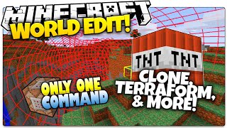 Minecraft | WORLD EDIT | Clone, ANTI-TNT, & More! | Only One Command (One Command Creation)
