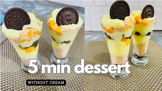 Mango Dessert Recipe | Mango Trifle Delight | Dessert Recipe Without Cream | Custard