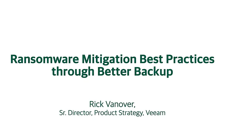 Ransomware Mitigation Best Practices through Better Backup | OD419