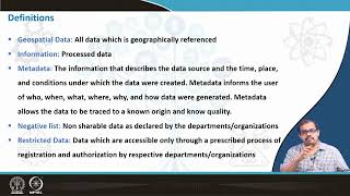 Lec62: National Spatial Data Infrastructure (NSDI) #swayamprabha