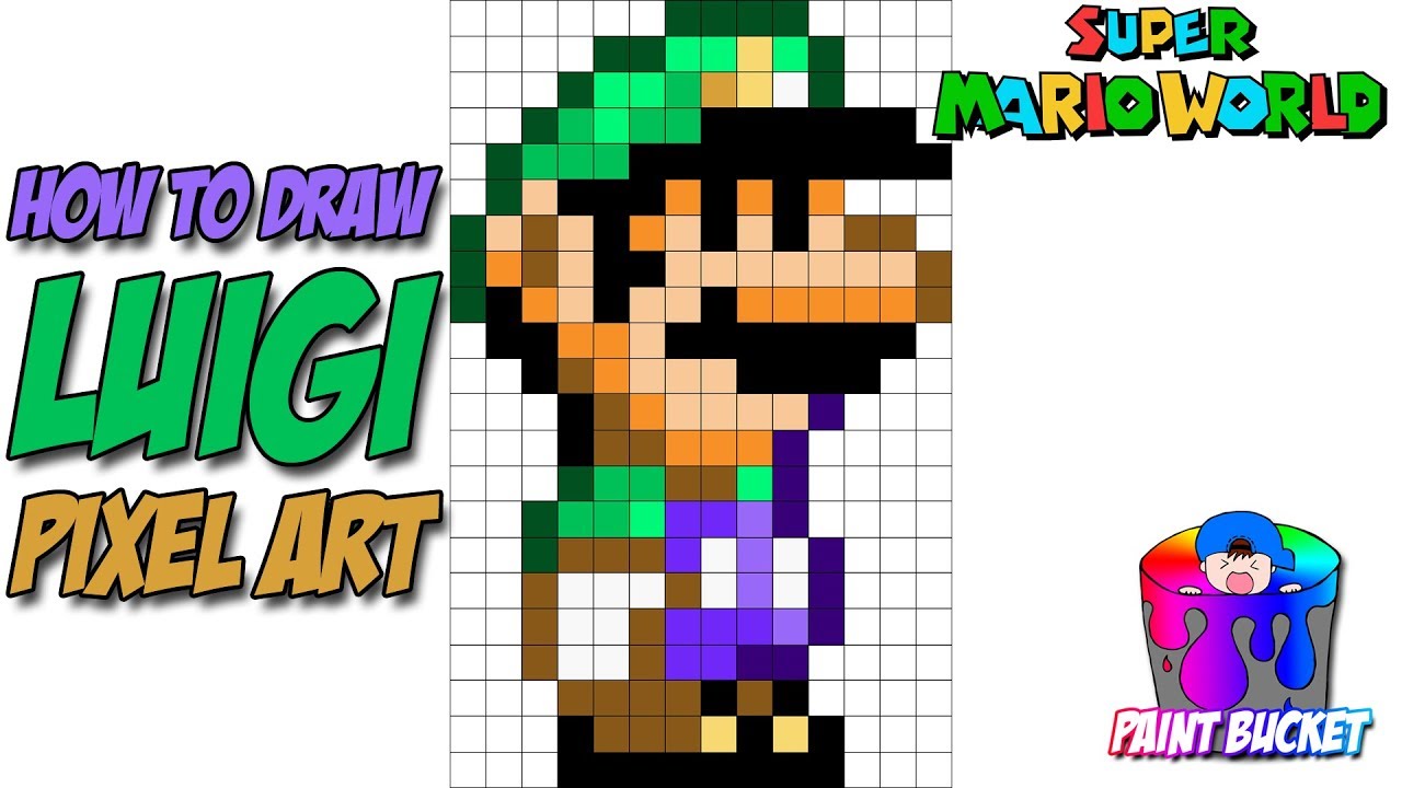 Luigi's Sprite Problem - Super Mario World Luigi Pixel Art Grid.