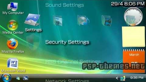 PSP Theme Windows Vista theme by j7ydg10 PSP-Themes.NET