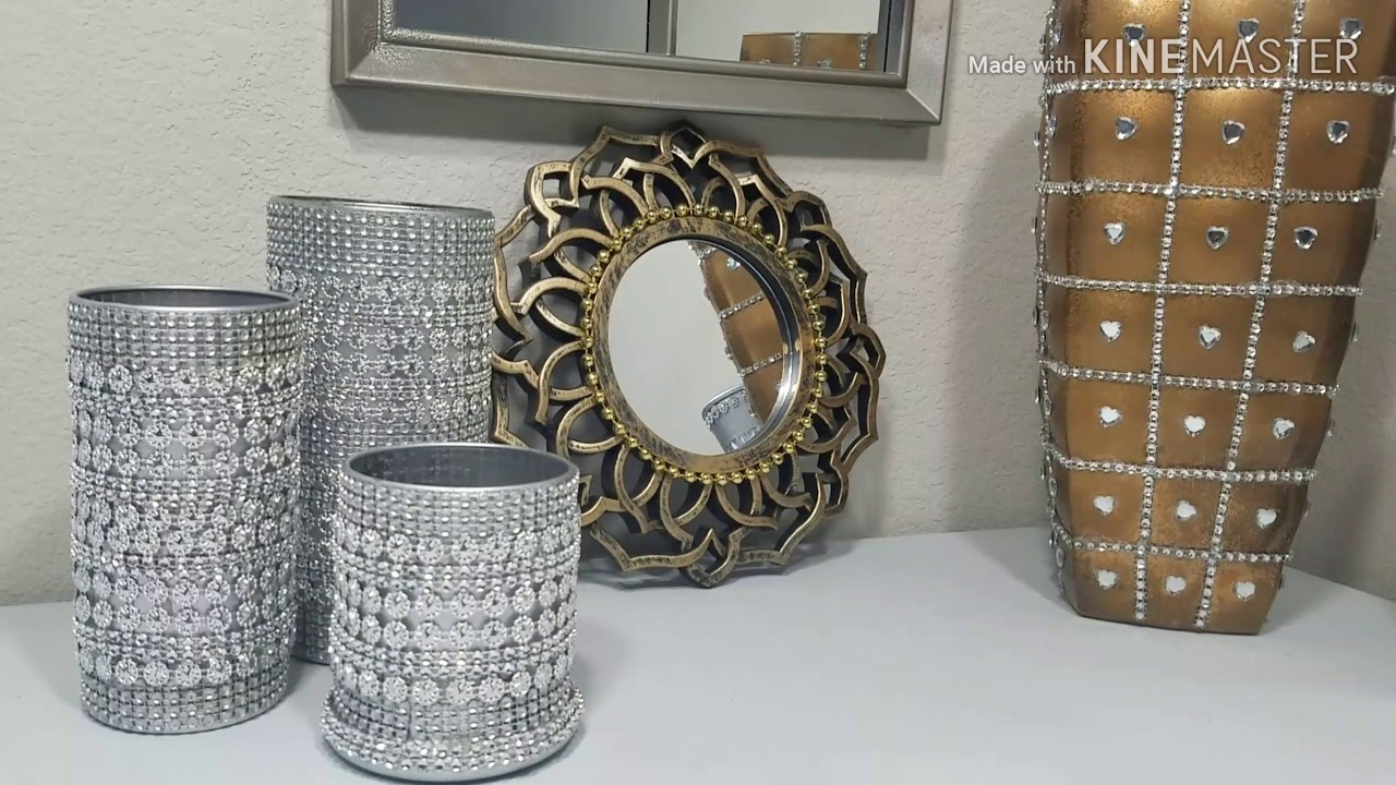 High-end Glam DIY Projects By Using Dollar Tree Items/Recycled Materials