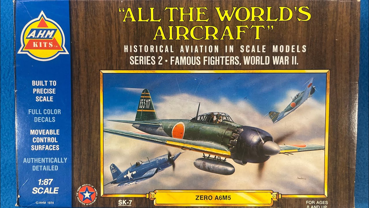 AHM 1974 Mitsubishi A6M5 Zero “Zeke” Vintage Model Airplane Kit