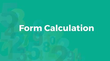 How to Use Form Calculation Widget