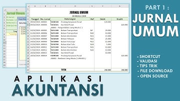 Excel - Aplikasi Akuntansi Part 1 : Jurnal Umum ( dengan fitur pencarian account / COA )