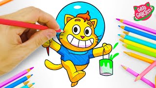 gato galactico desenho para colorir