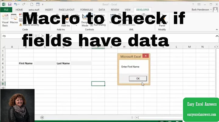 Macro to check if fields have data in Excel